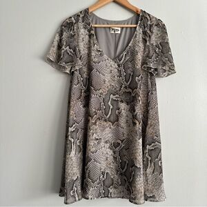 Show Me Your MuMu Dress Womens Small Snakeskin Print